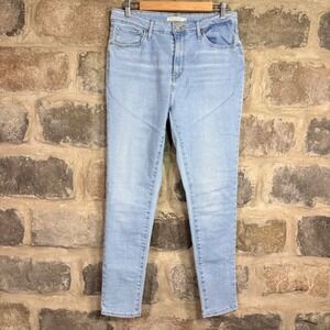 Levis 721 High Rise Skinny Jeans Women's 31 Light Wash Blue Denim Stretch